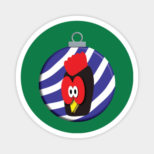 Funny Rooster Christmas Ornament Magnet